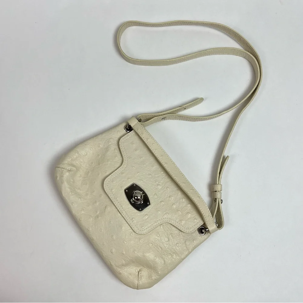 FURLA Bag Ostrich 3 Way Leather Clutch Crossbody